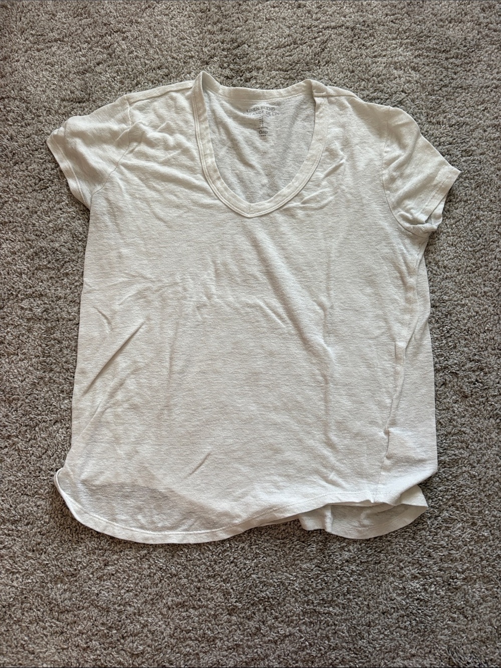 GAP Women's Short-Sleeve V-Neck Tee in Off-White